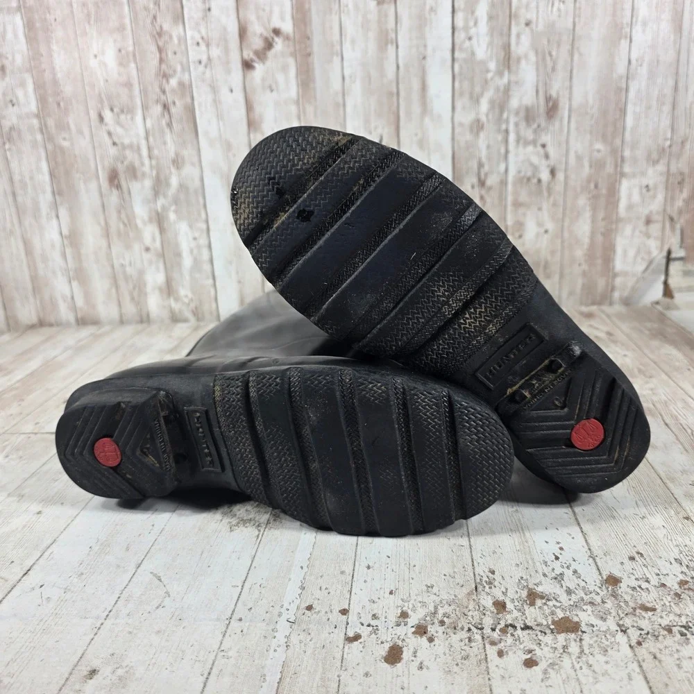 Hunter Original Tall Black Rubber Rain Boots Womens Size 9 Waterproof Wellies